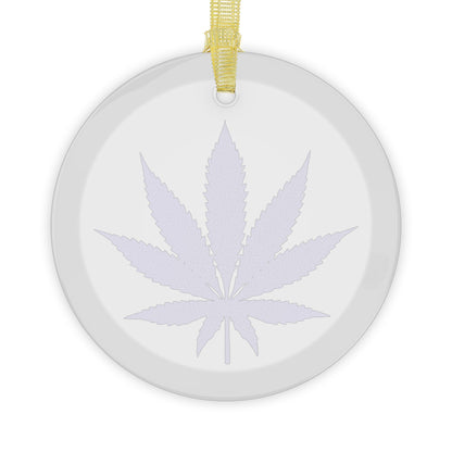 Chic Glass Ornaments, Cannabis Leaf Decor, Eco-Friendly Christmas Hanging Decor, Unique Gift for Cannabis Enthusiasts, Holiday Decoration