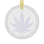 Chic Glass Ornaments, Cannabis Leaf Decor, Eco-Friendly Christmas Hanging Decor, Unique Gift for Cannabis Enthusiasts, Holiday Decoration
