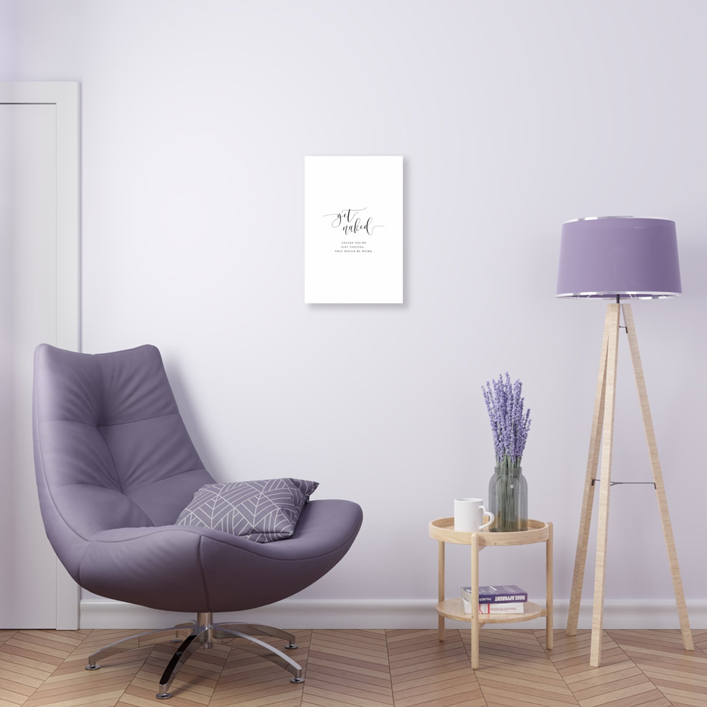 Get Naked Wall Art - Funny Home Decor Acrylic Print, Bathroom Sign, Unique Gift, Quirky Style, Modern Decor, Housewarming
