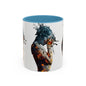 Introspective Art Coffee Mug, Unique Gift for Art Lovers, Bohemian Home Decor, Self-Reflection Mug