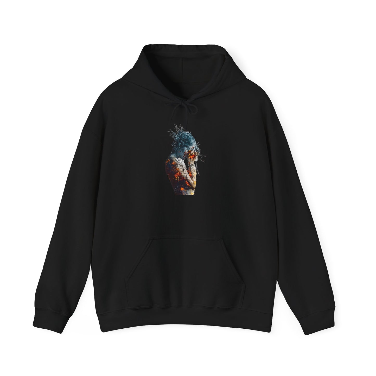 Introspective Artistic Unisex Hooded Sweatshirt, Cozy Streetwear, Unique Gift for Artists, Casual Wear, Perfect for Fall & Winter