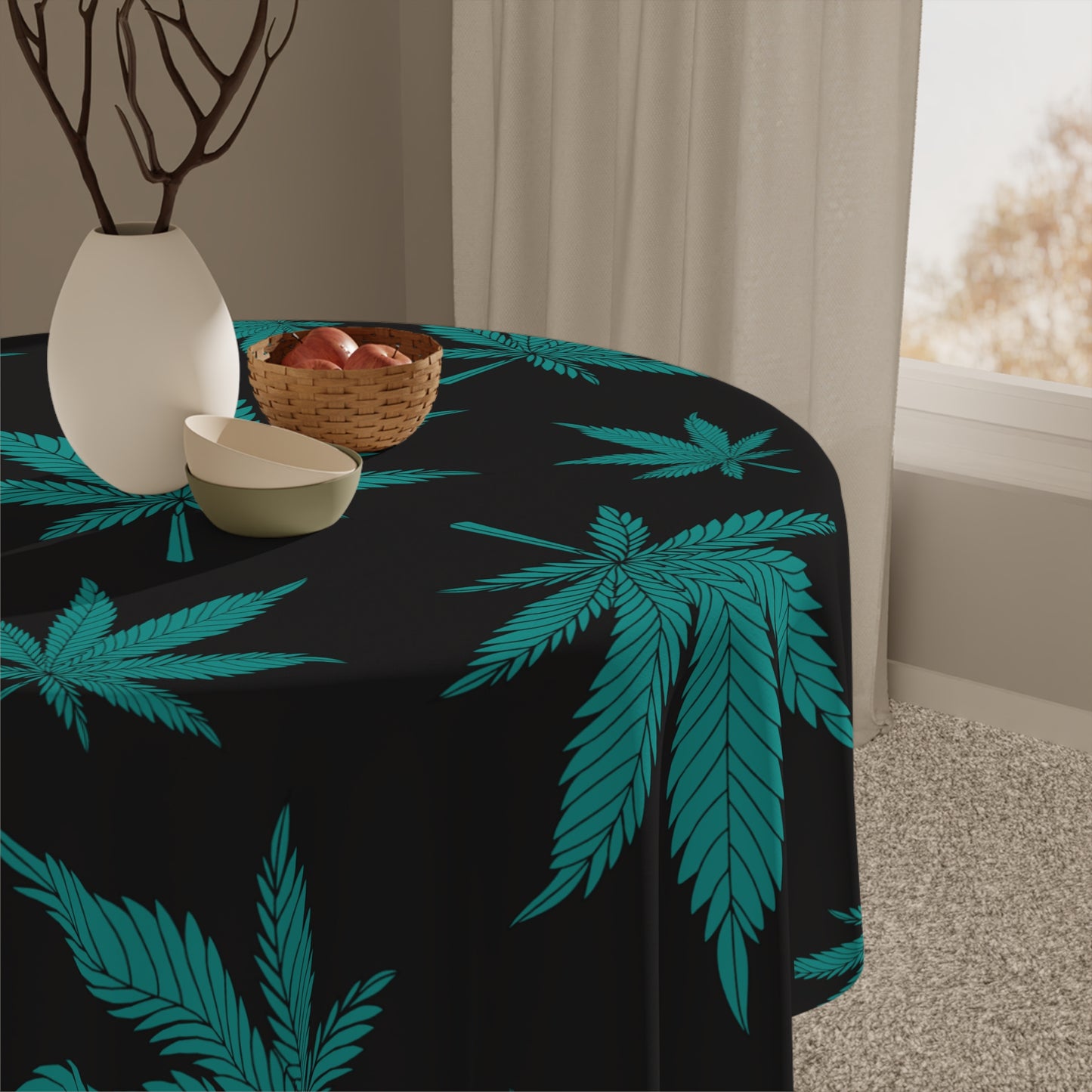Vibrant Cannabis Leaf Tablecloth, Perfect for Parties, BBQs, Boho Decor, Gifts for 420 Celebration, Table Cover, Eco-Friendly