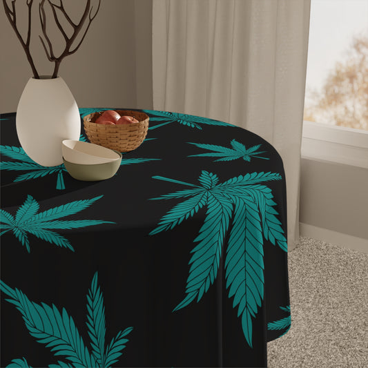 Vibrant Cannabis Leaf Tablecloth, Perfect for Parties, BBQs, Boho Decor, Gifts for 420 Celebration, Table Cover, Eco-Friendly