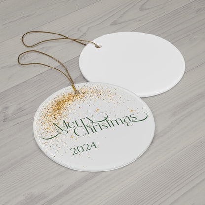 Sparkle Merry Christmas - Elegant Holiday Decor, Personalized Christmas Gift, 2024 Keepsake, Tree Decoration, Seasonal Mementos