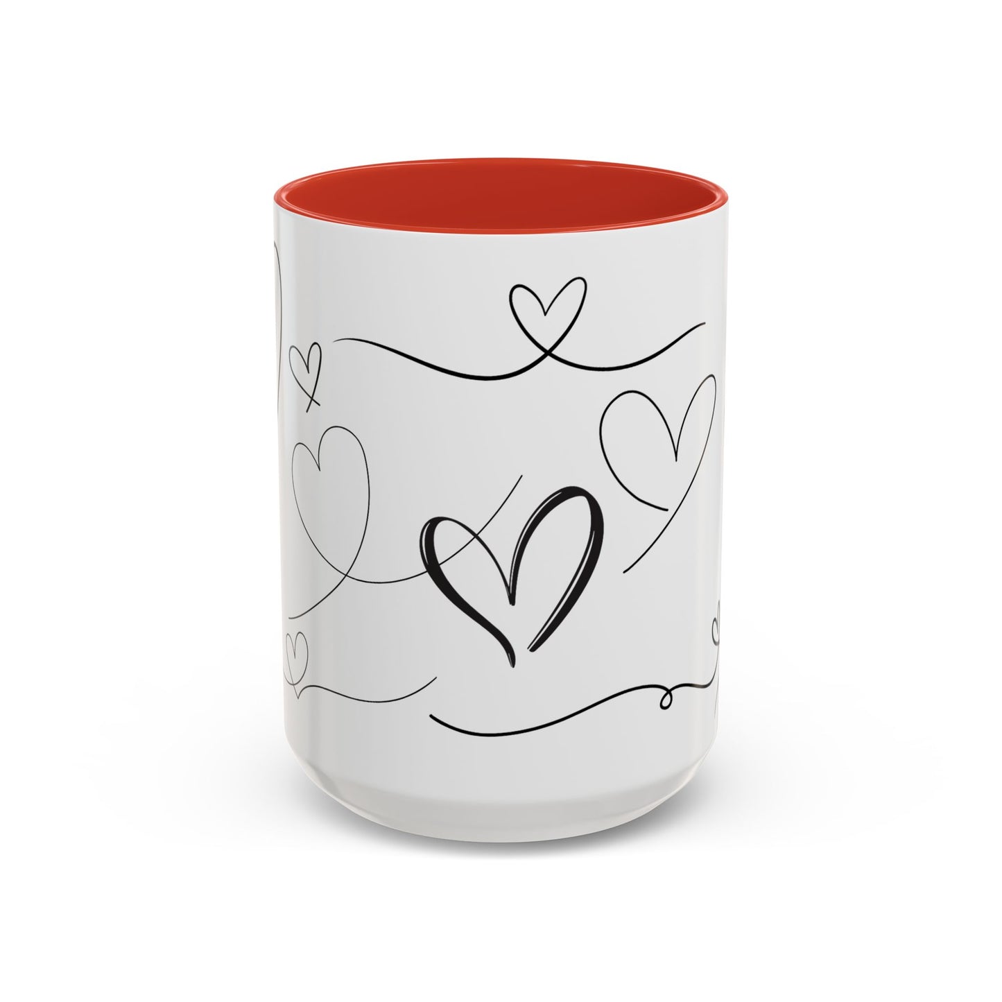 Charming Heart Design Coffee Mug, Sweet Gift for Valentine's Day, Cute Office Mug, Love Themed Drinkware, Cozy Morning Vibes