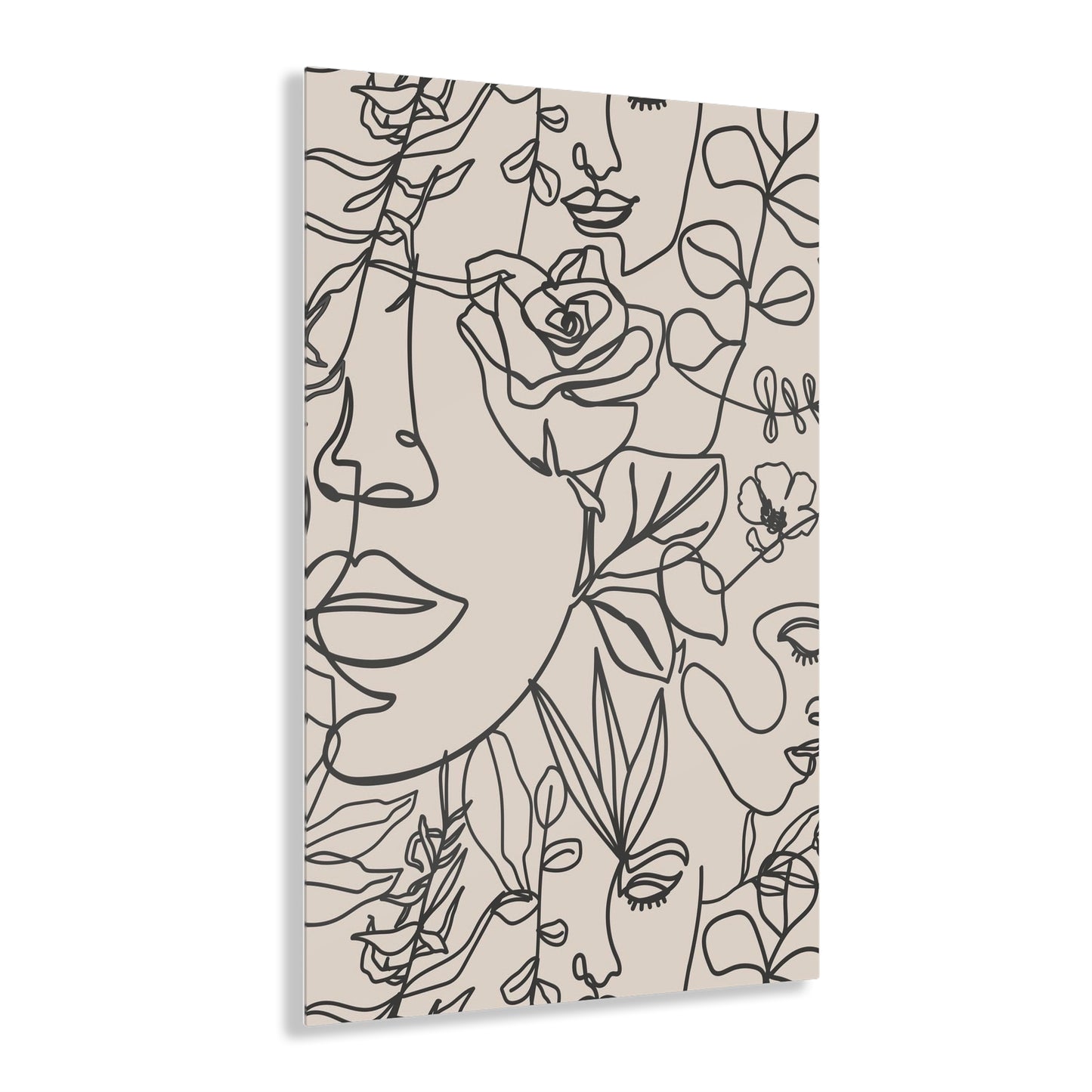 Boho Women Faces - Stylish Line Art Acrylic Prints for Modern Decor, Minimalist Home Wall Art, Gift for Art Lovers, Perfect for Any Room