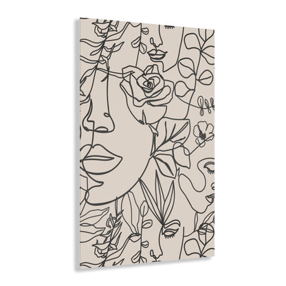 Boho Women Faces - Stylish Line Art Acrylic Prints for Modern Decor, Minimalist Home Wall Art, Gift for Art Lovers, Perfect for Any Room