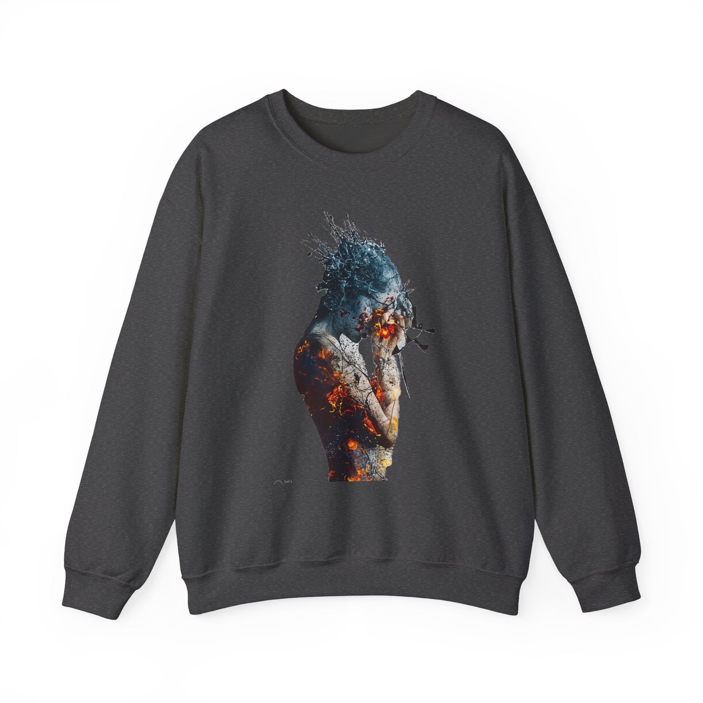 Introspective Artistic Nature-Inspired Crewneck Sweatshirt - Cozy Unisex Gift, Art Lover Sweatshirt, Casual Wear, Unique Gift for Her/Him
