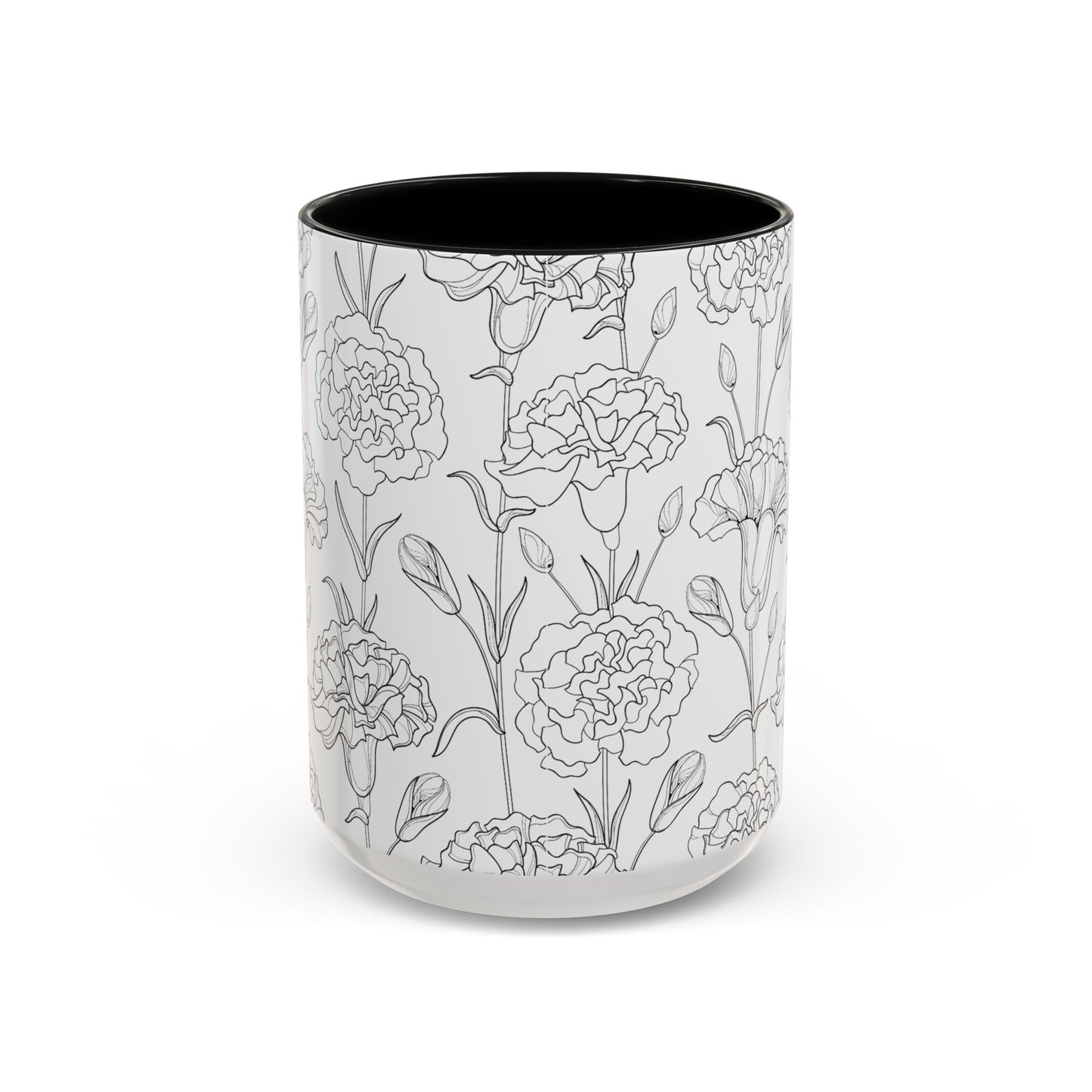 Floral Printed Coffee Mug, Stylish Drinkware for Home, Gift for Plant Lovers, Elegant Office Accessory, Mothers Day Present, Tea Cup