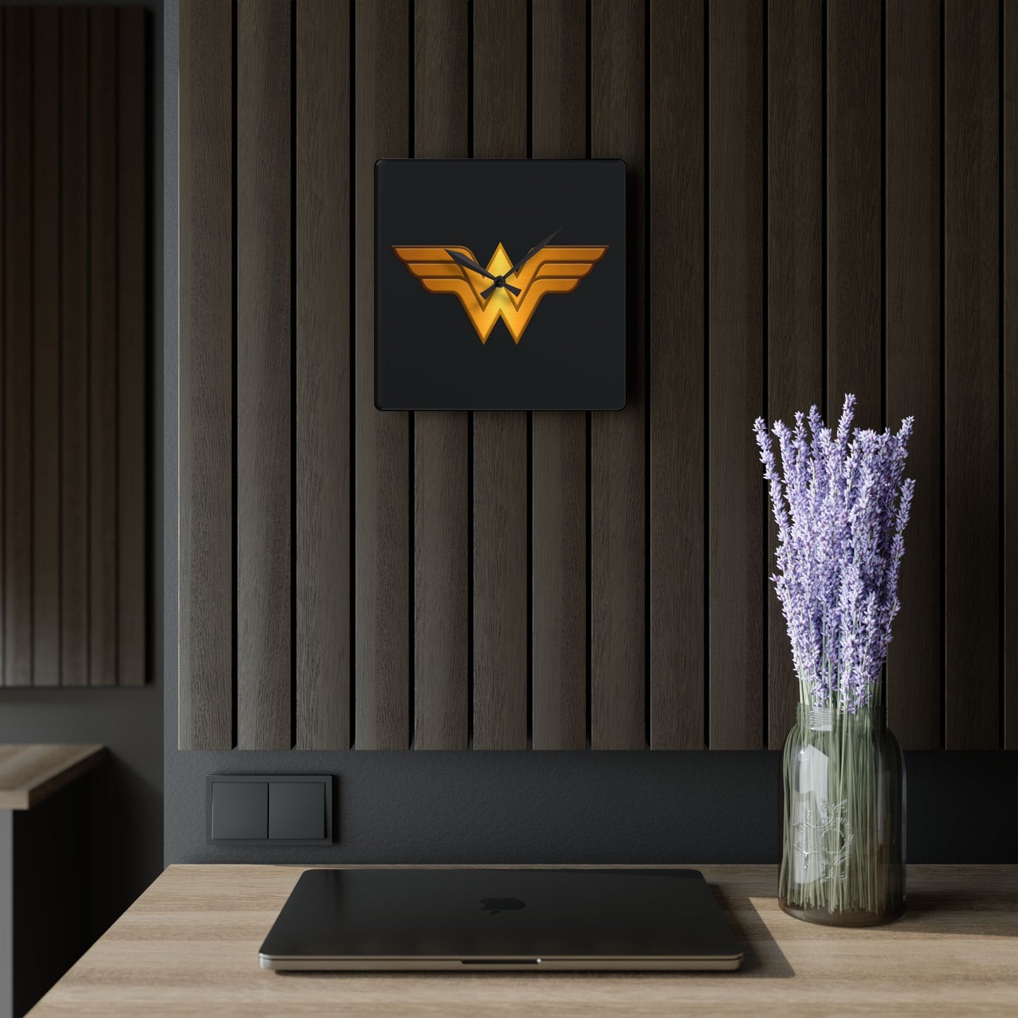 Wonder Woman Acrylic Wall Clock, Superhero Decor, Gift for Her, Unique Wall Art, Home Decor