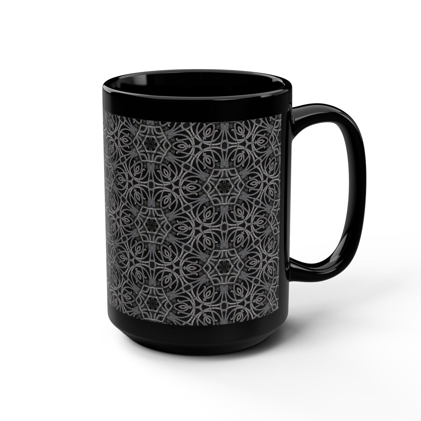 Elegant Black Mug, 15oz - Unique Coffee Cup for Tea Lovers, Stylish Home Decor, Perfect Gift for Friends & Family, Modern Design