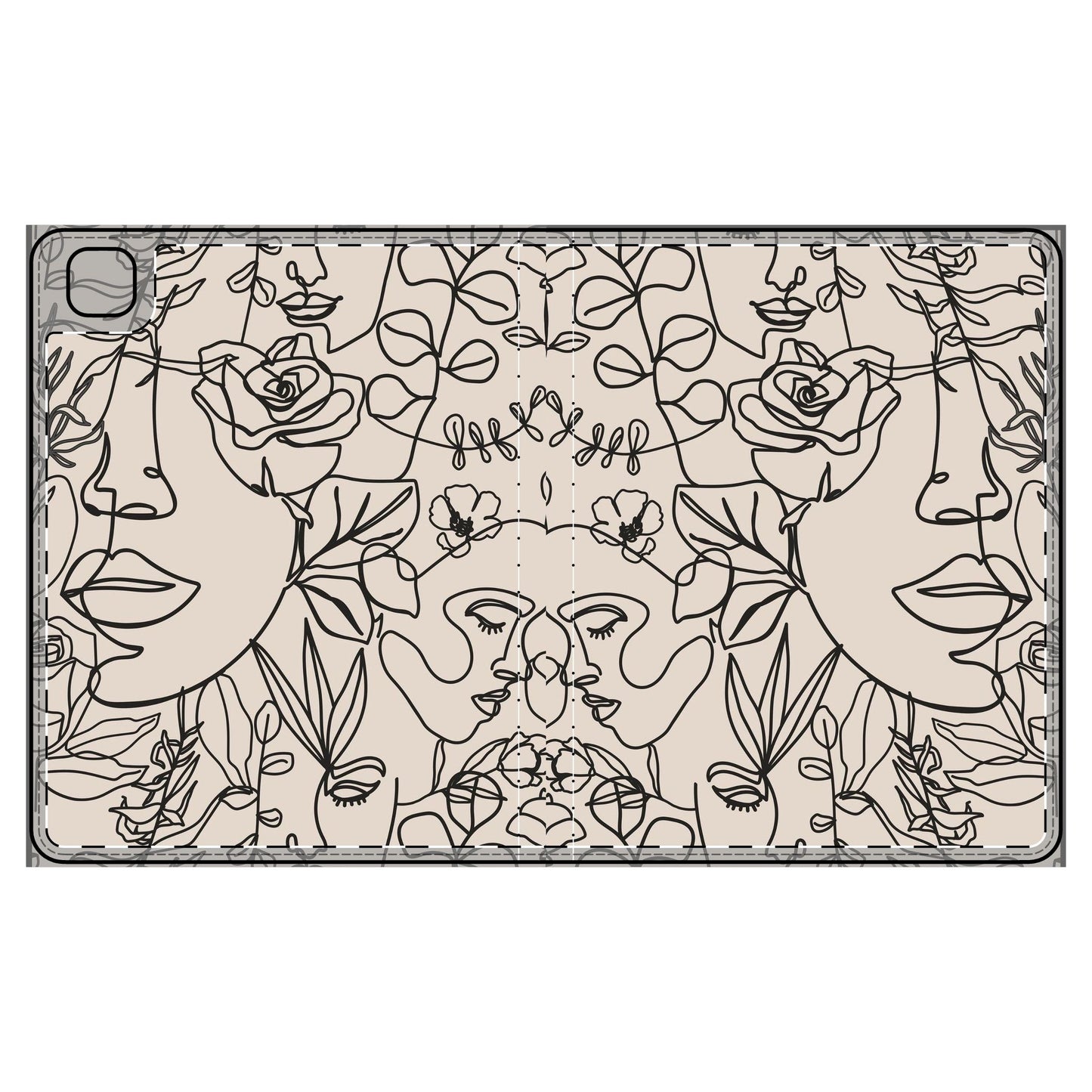 Bohemian Floral Tablet Folio Case, Art-Inspired Tech Accessory for Women, Unique Gift for Teachers, Friends, Birthdays, Crafty Decor
