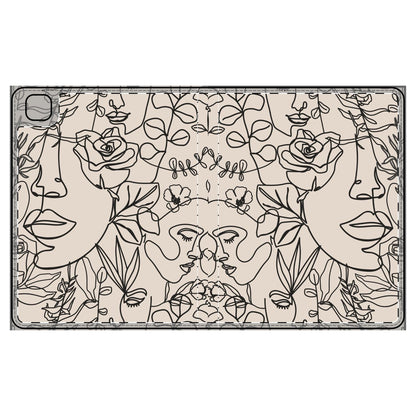 Bohemian Floral Tablet Folio Case, Art-Inspired Tech Accessory for Women, Unique Gift for Teachers, Friends, Birthdays, Crafty Decor