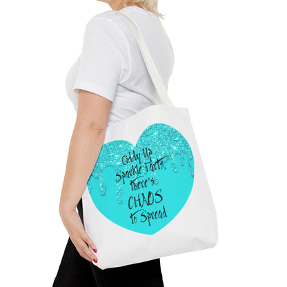 Giddy Up Sparkle Farts - Chaos Tote Bag, Inspirational Jumbo Tote, Sparkle Heart Carryall, Fun Gift for Her, Party Essential