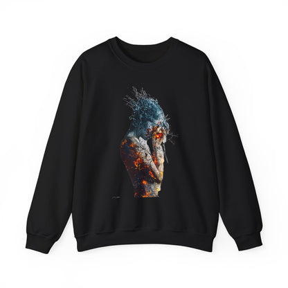 Introspective Artistic Nature-Inspired Crewneck Sweatshirt - Cozy Unisex Gift, Art Lover Sweatshirt, Casual Wear, Unique Gift for Her/Him