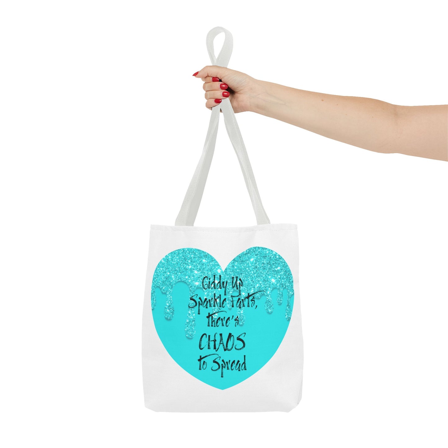Giddy Up Sparkle Farts - Chaos Tote Bag, Inspirational Jumbo Tote, Sparkle Heart Carryall, Fun Gift for Her, Party Essential