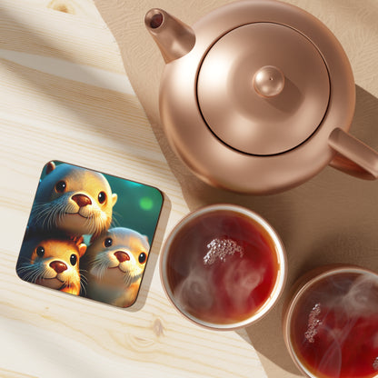 Cute Otter Hardboard Coaster, Animal Lover Gift, Eco-Friendly Drink Coaster, Perfect for Home Decor, Party Favor, Birthday