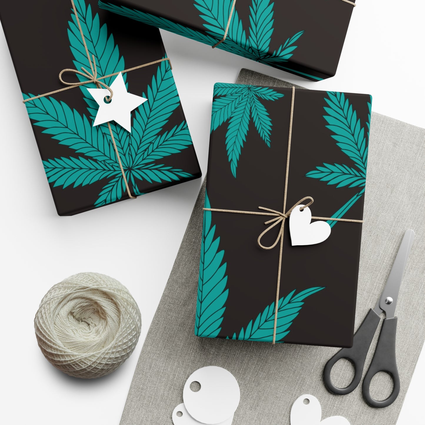Stylish Cannabis Gift Wrap Papers, Perfect for Birthdays, Holidays, Eco-Friendly Wrapping, Stoner Gift Ideas, Unique Wrap - Black & Green