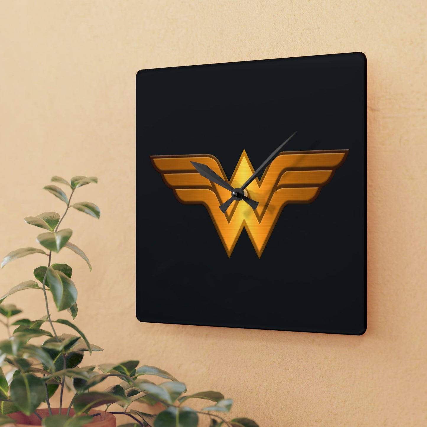 Wonder Woman Acrylic Wall Clock, Superhero Decor, Gift for Her, Unique Wall Art, Home Decor