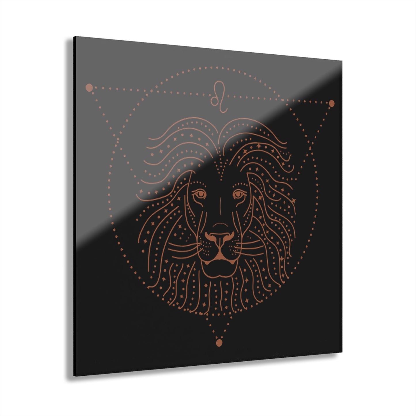 Leo Zodiac Modern Acrylic Print Wall Art, Lion Decor, Animal Lovers Gift, Elegant Home Décor, Unique Artwork for Birthdays, Housewarming