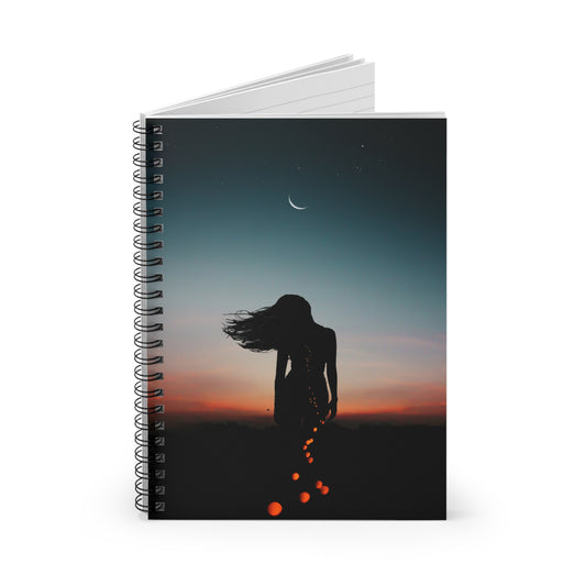 Moon Goddess Dreamy Spiral Notebook - UnLined - Perfect for Journaling, Gifts, Women, Night Sky Lovers, Self-Reflection, New Year