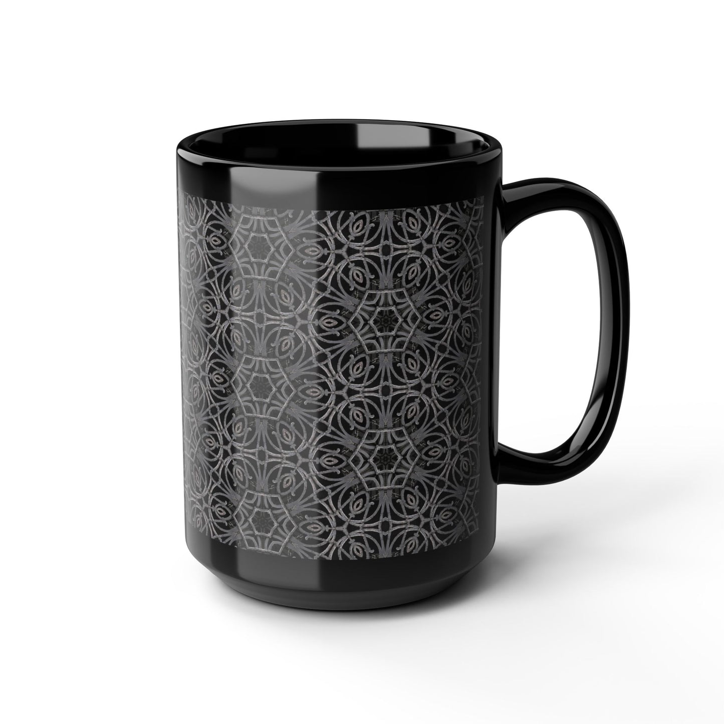 Elegant Black Mug, 15oz - Unique Coffee Cup for Tea Lovers, Stylish Home Decor, Perfect Gift for Friends & Family, Modern Design