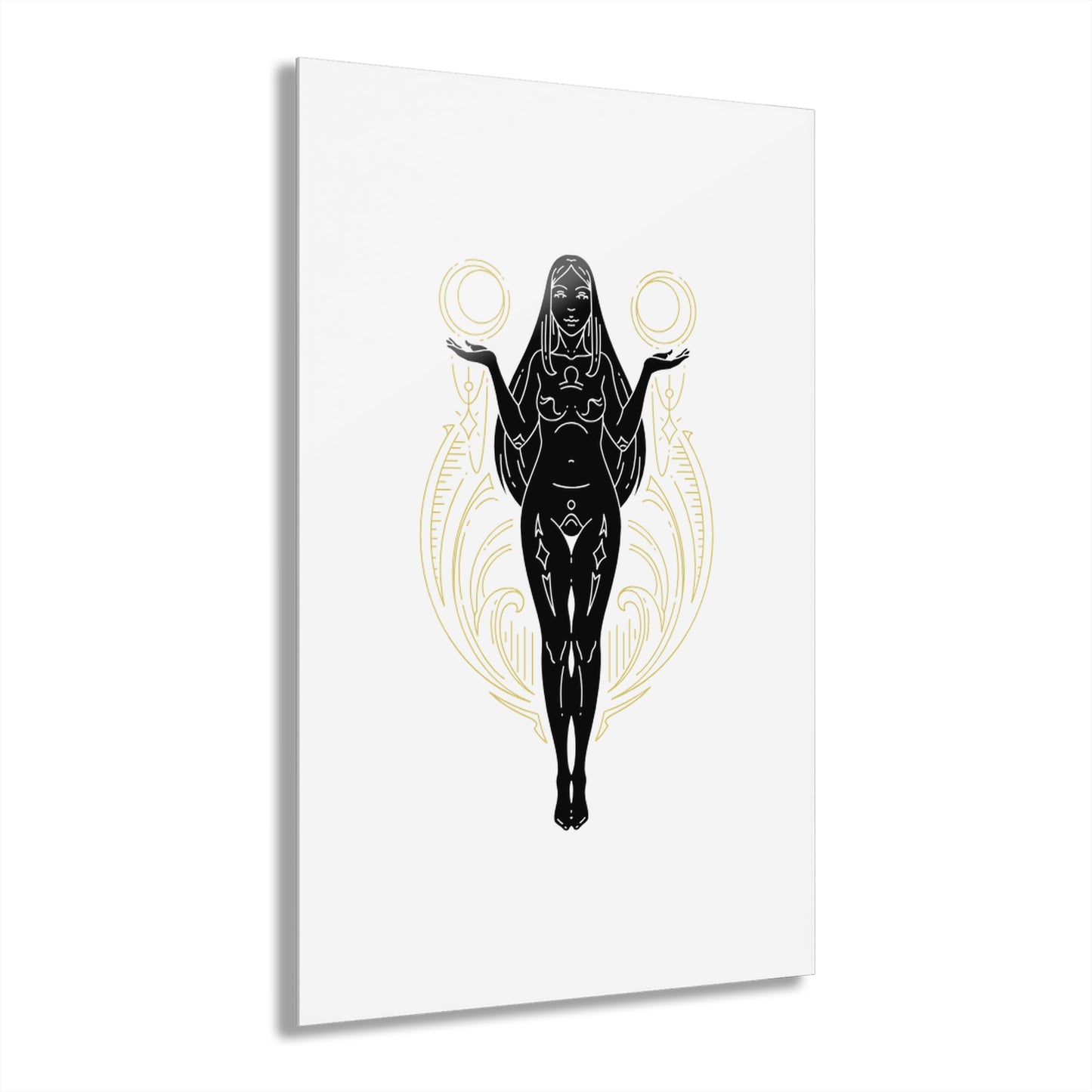 Libra Zodiac Divine Feminine Acrylic Wall Art Print - Acrylic Wall Art, French Cleat Hanging Decor, Horoscope Home Decor, Astrology Wall