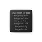 Six Ethics of Life - Inspirational Square Porcelain Magnet, Motivational Decor, Kitchen Gift, Office Inspiration, Thoughtful Present