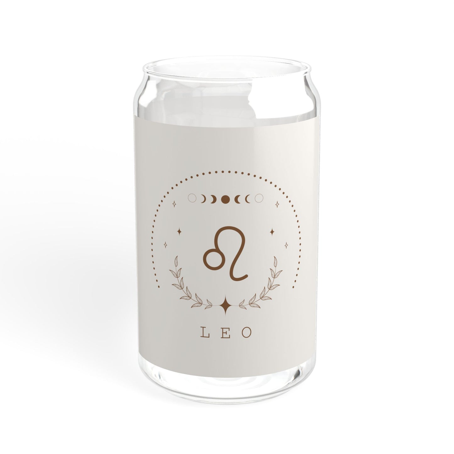 Leo Sipper Glass, Zodiac Drinkware, Astrology Gift, Eco-Friendly Cup, 16 oz Water Glass, Birthday Present, Home Barware