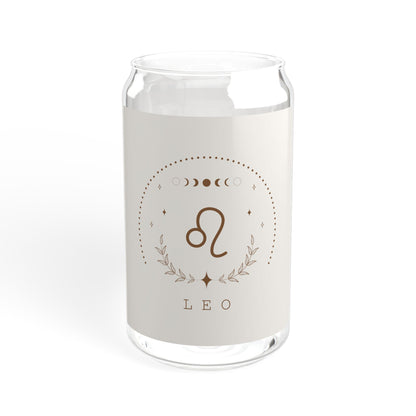 Leo Sipper Glass, Zodiac Drinkware, Astrology Gift, Eco-Friendly Cup, 16 oz Water Glass, Birthday Present, Home Barware
