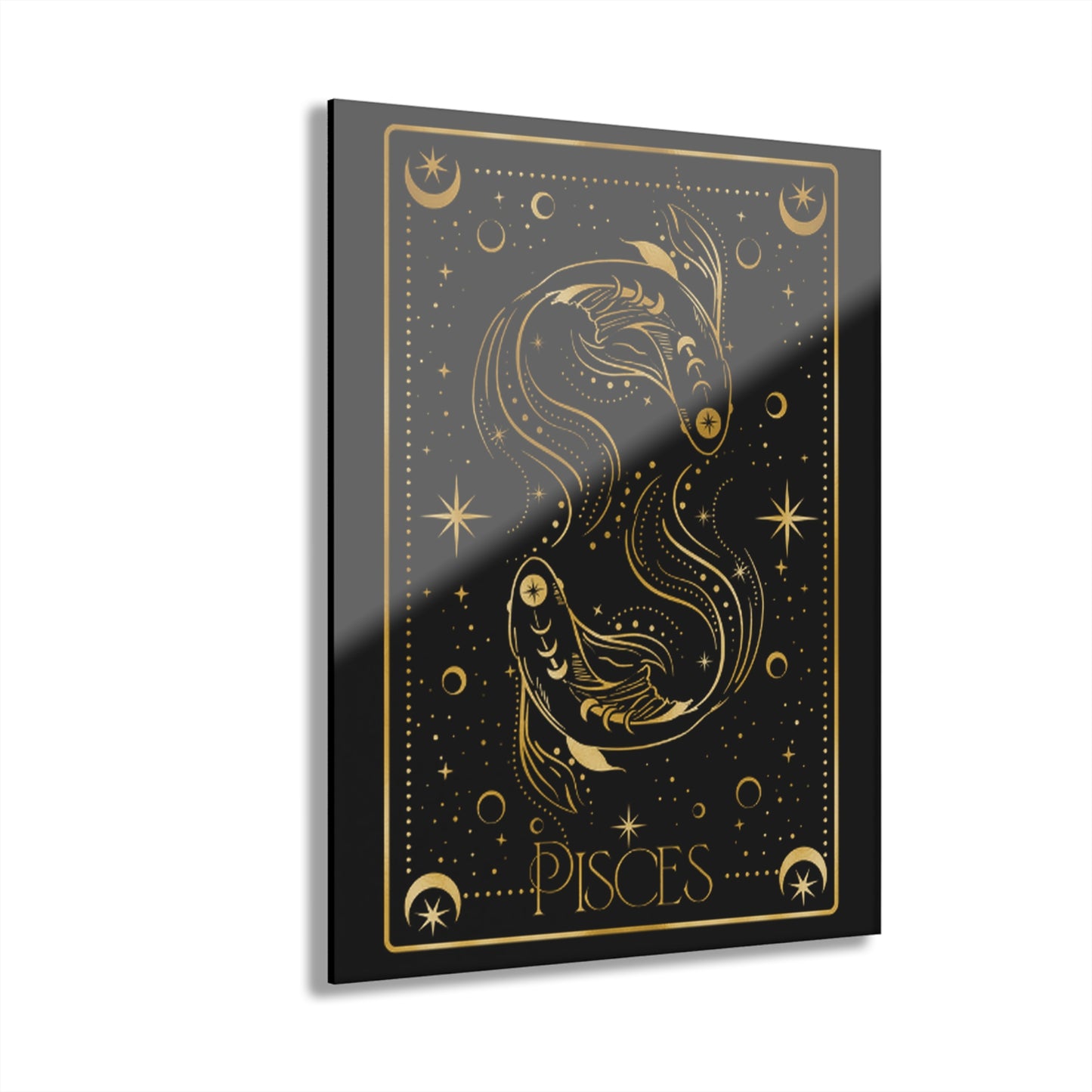 Pisces Zodiac Acrylic Print, Zodiac Wall Art, Horoscope Decor, Elegant Home Decor, Astrology Gift, Modern Wall Hanging