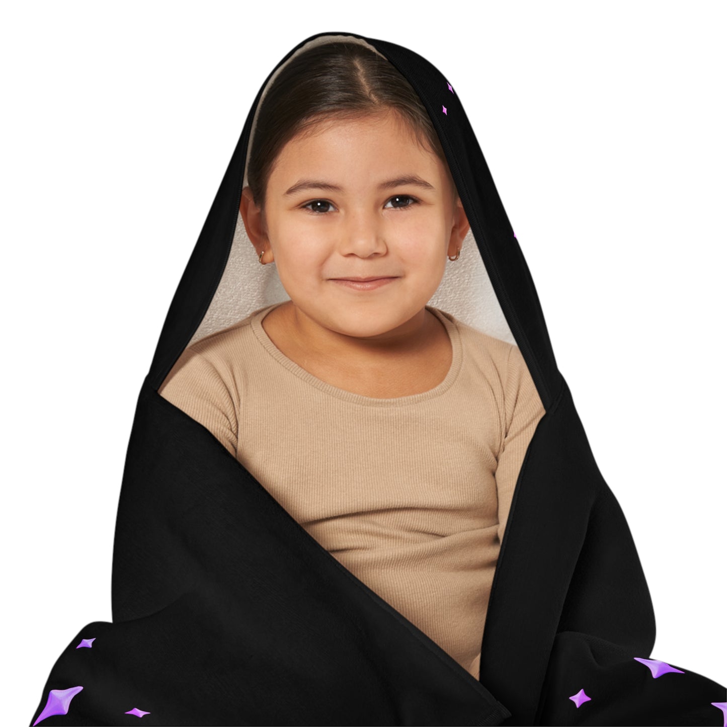 Unicorn Youth Hooded Towel, Cute Bath Towel, Kids Swim Towel, Rainbow Gifts, Toddler Waterwear, Cute Animal Towel - Black