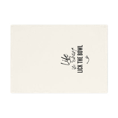 Kitchen Tea Towel, Life is short, Lick the bowl, Flour Sack Dish Towel, Funny Cooking Quote Decor, Farmhouse Kitchen Towel, Housewarming