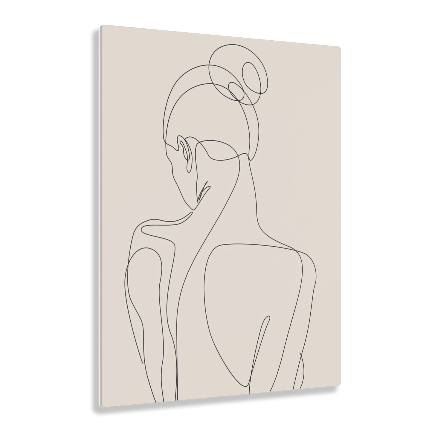 Boho Woman Silhouette - Minimalist Acrylic Print Art, Modern Home Decor, Line Art Wall Art, Contemporary Artwork, Stylish Living Room Accent