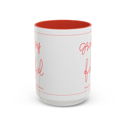Grateful Accent Coffee Mug | Cozy Gift, Holiday Mug, Christmas, Personalized Coffee Cup, Warm Home Decor