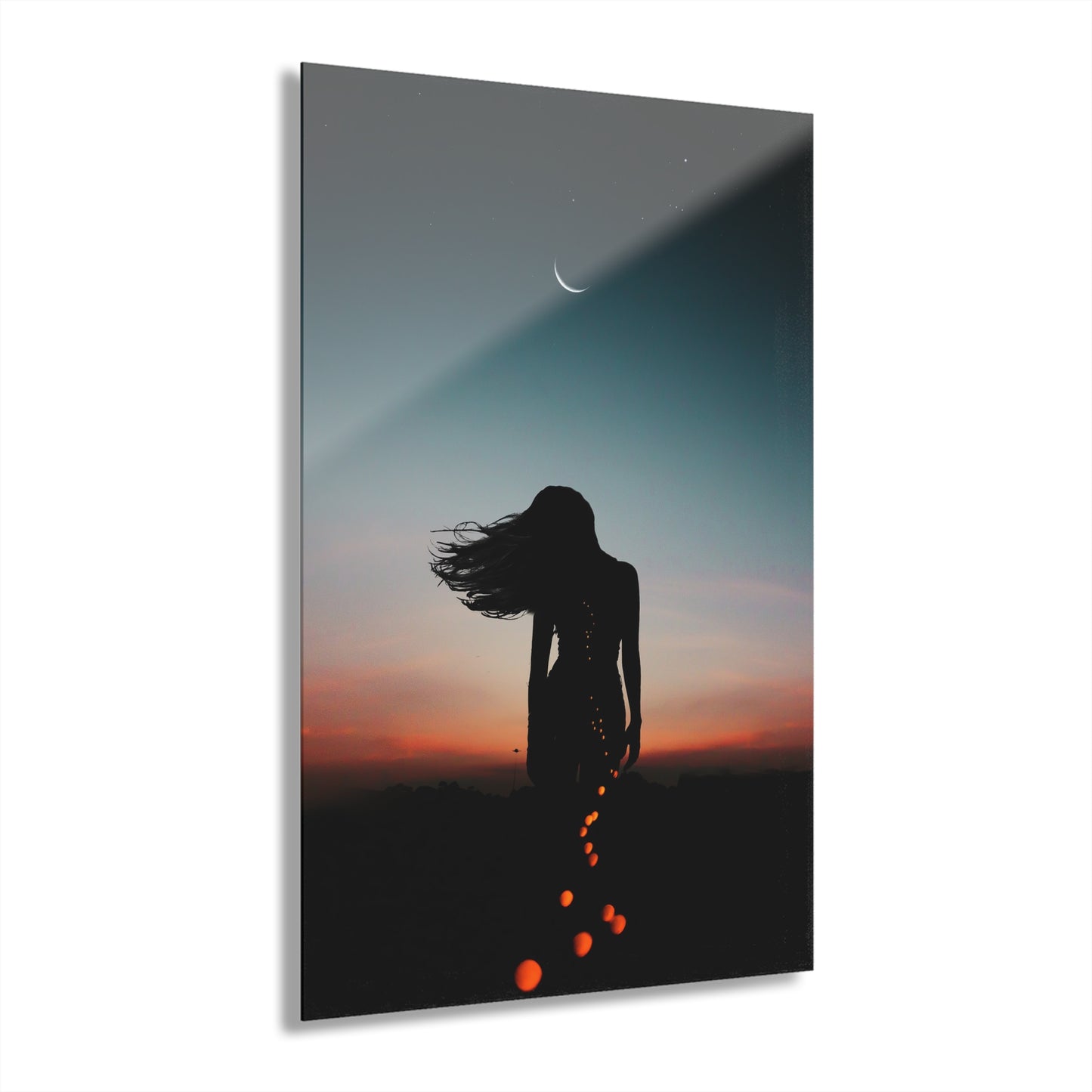 Moon Goddess Dreamy Sunset Acrylic Print - Ideal for Home Decor, Wall Art, Gift for Her, Modern Art, Gallery Style