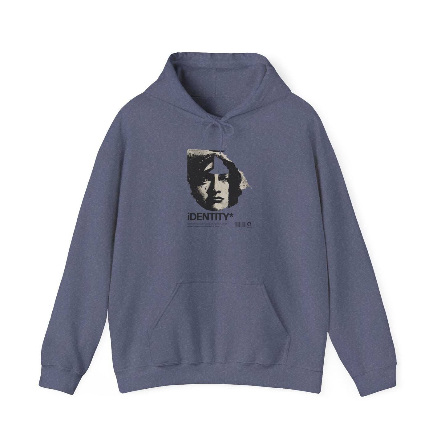 Identity Graphic Hoodie, Unisex Streetwear, Casual Sweatshirt for Everyday Comfort, Perfect for Gifting, Artistic Clothing