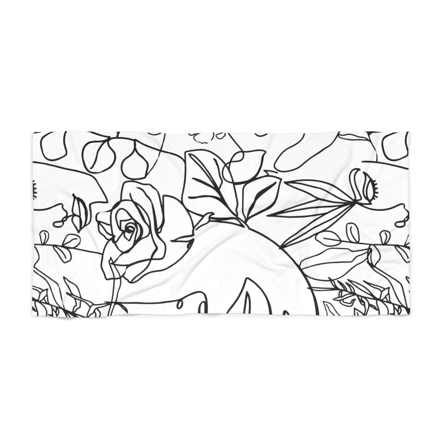 Boho Art Woman's Face Beach Towel - Boho Chic Towel for Summer, Travel, Pool Days, Spa, Gift for Her