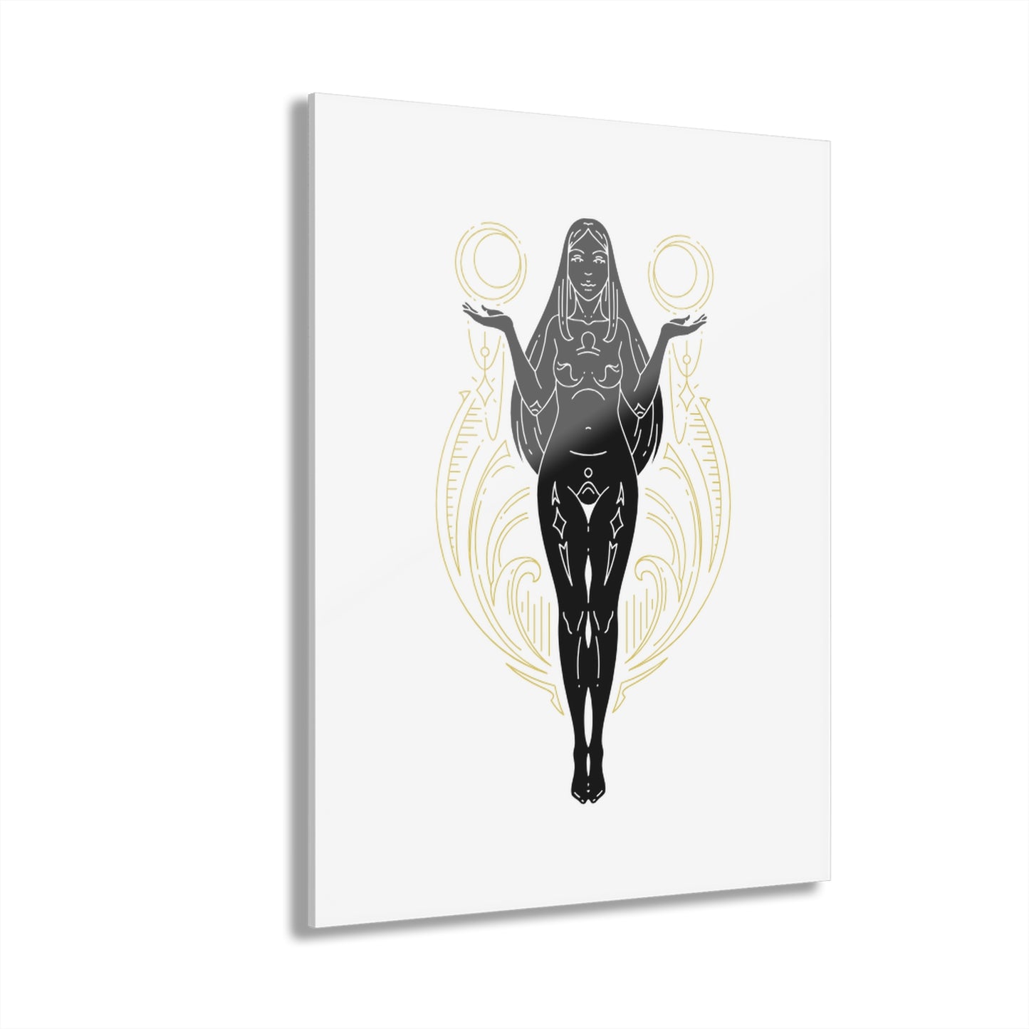 Libra Zodiac Divine Feminine Acrylic Wall Art Print - Acrylic Wall Art, French Cleat Hanging Decor, Horoscope Home Decor, Astrology Wall