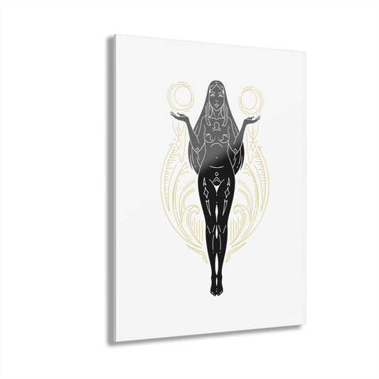 Libra Zodiac Divine Feminine Acrylic Wall Art Print - Acrylic Wall Art, French Cleat Hanging Decor, Horoscope Home Decor, Astrology Wall