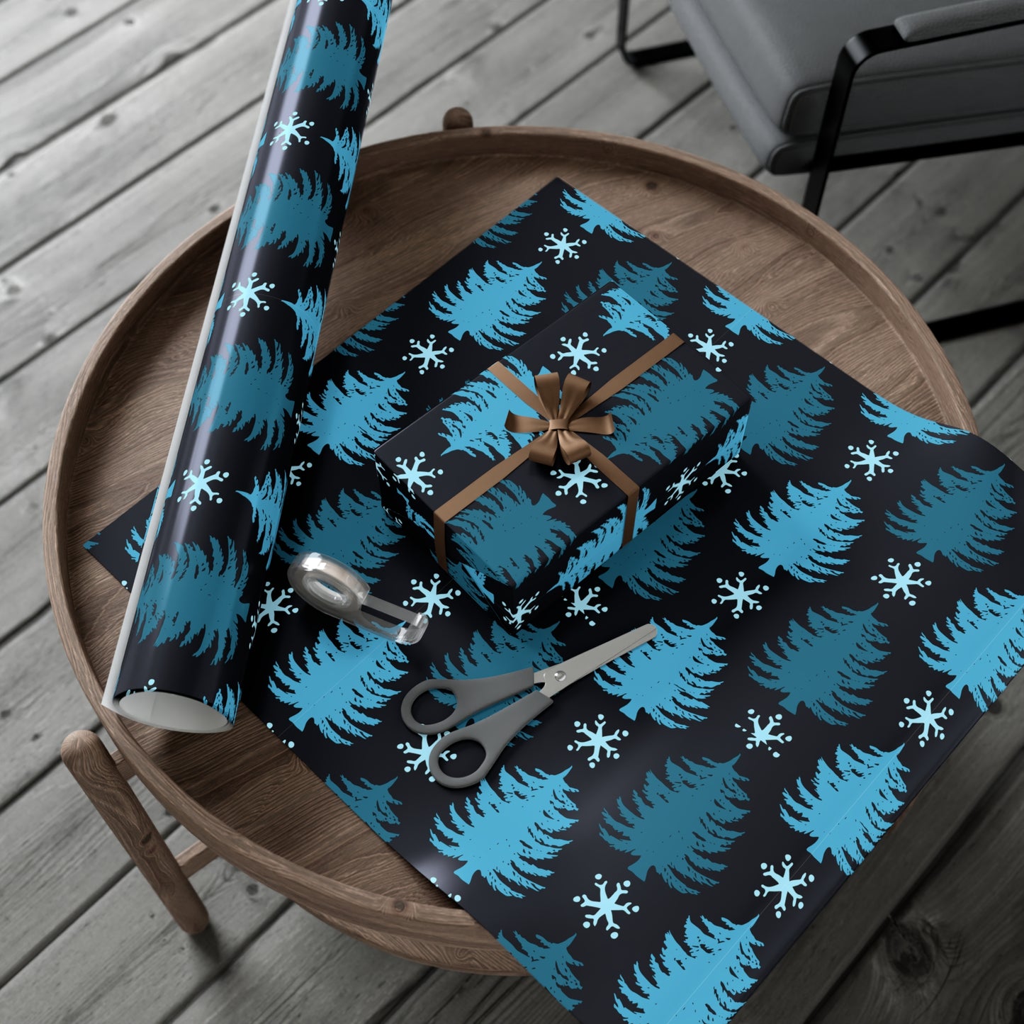 Winter Wonderland Gift Wrap Papers, Blue Christmas Wrapping Paper, Holiday Gift Wrap, Eco-Friendly Wrapping, Snowflake Design