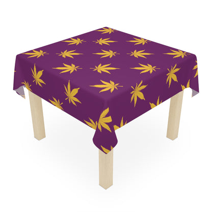 Vibrant Cannabis Leaf Tablecloth, Bohemian Dining Decor, Perfect for Parties, Festivals, and Everyday Use