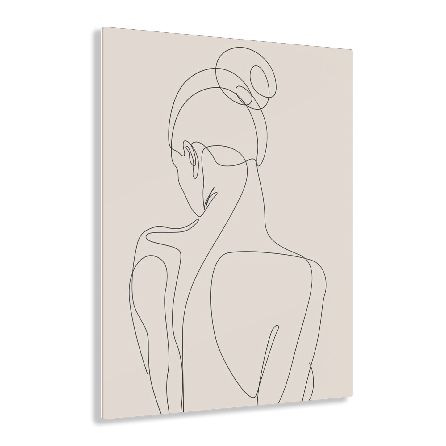 Boho Woman Silhouette - Minimalist Acrylic Print Art, Modern Home Decor, Line Art Wall Art, Contemporary Artwork, Stylish Living Room Accent