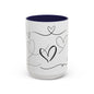 Charming Heart Design Coffee Mug, Sweet Gift for Valentine's Day, Cute Office Mug, Love Themed Drinkware, Cozy Morning Vibes
