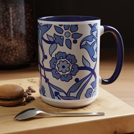 Elegant Floral Accent Coffee Mug, Perfect Gift for Tea Lovers, Kitchen Decor, Mother's Day, Home Office, Flower Lover