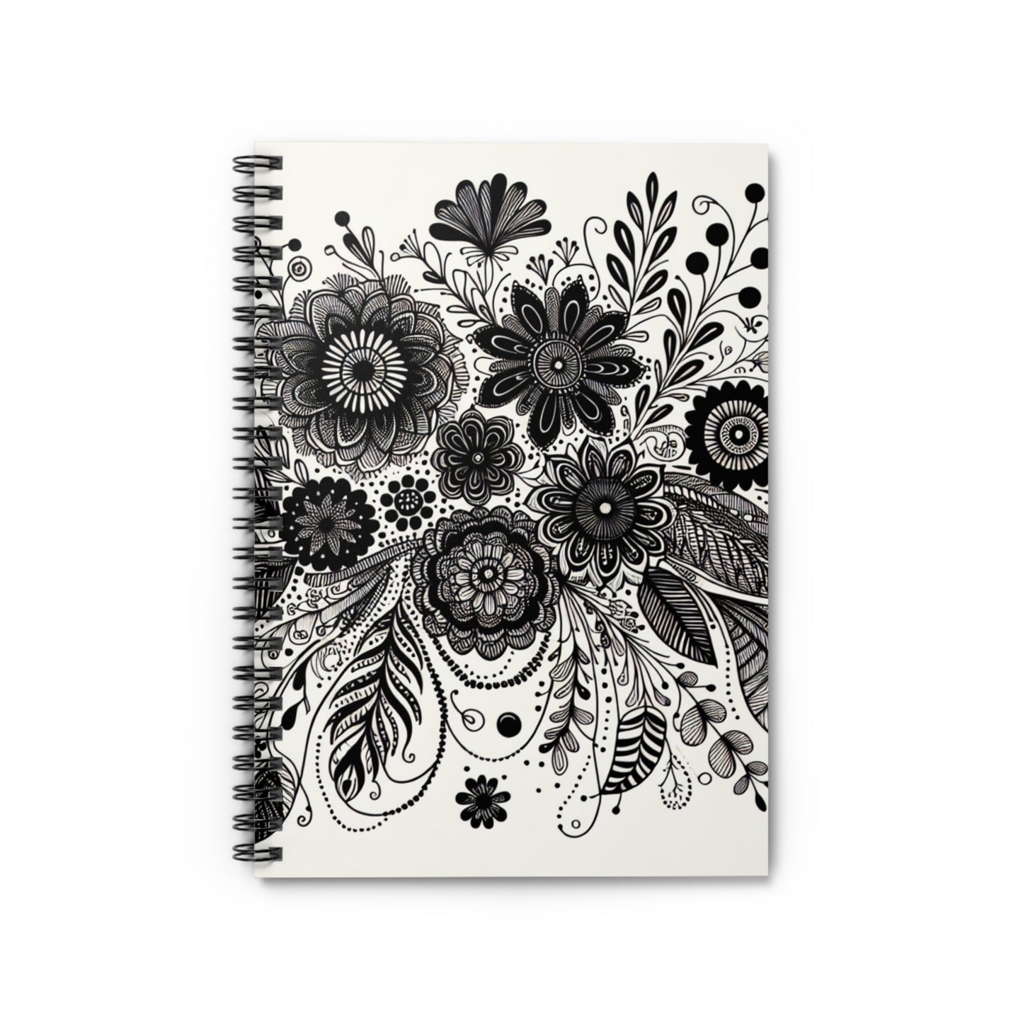 Floral Spiral Notebook - Ruled Pages, Bohemian Decor Notebook, Gift for Writers, Nature Lovers Journal, Doodle Sketchbook, School Supplies