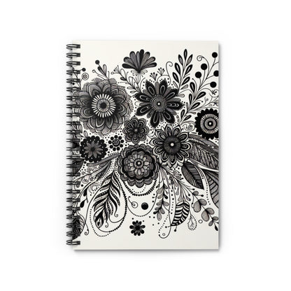 Floral Spiral Notebook - Ruled Pages, Bohemian Decor Notebook, Gift for Writers, Nature Lovers Journal, Doodle Sketchbook, School Supplies